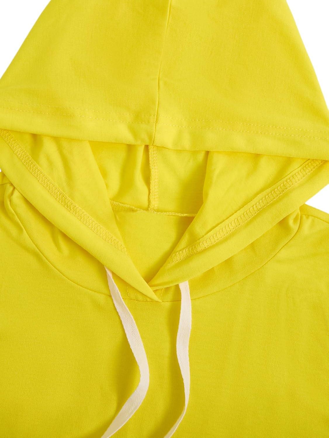 imageSweatyRocks Womens Summer Sleeveless Hooded Tank Top TShirt for Athletic Exercise Relaxed BreathableSolid Yellow