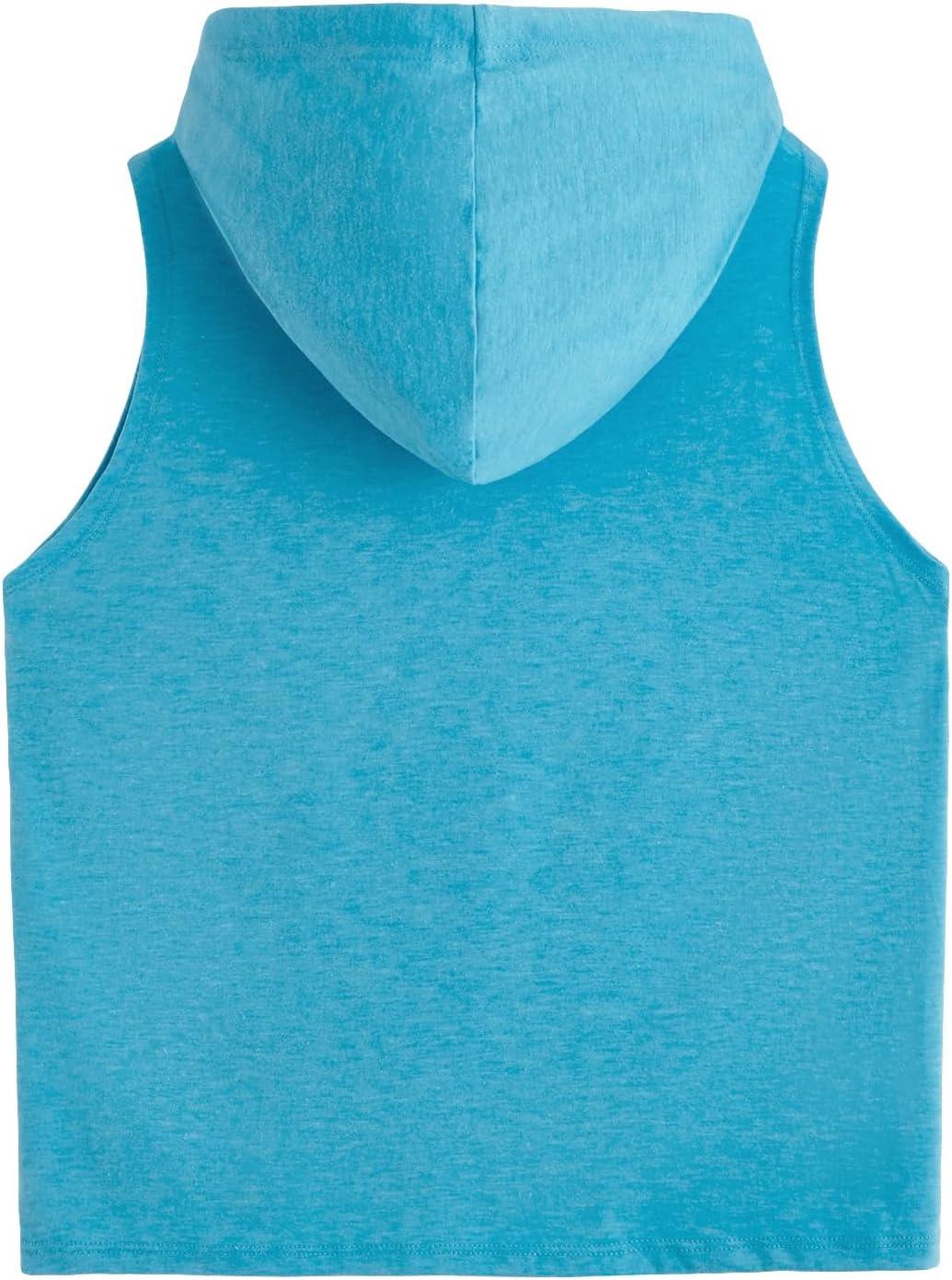 imageSweatyRocks Womens Summer Sleeveless Hooded Tank Top TShirt for Athletic Exercise Relaxed BreathableTeal Blue
