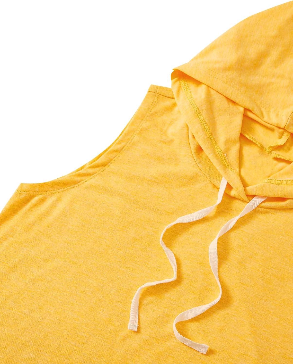 imageSweatyRocks Womens Summer Sleeveless Hooded Tank Top TShirt for Athletic Exercise Relaxed BreathableYellow