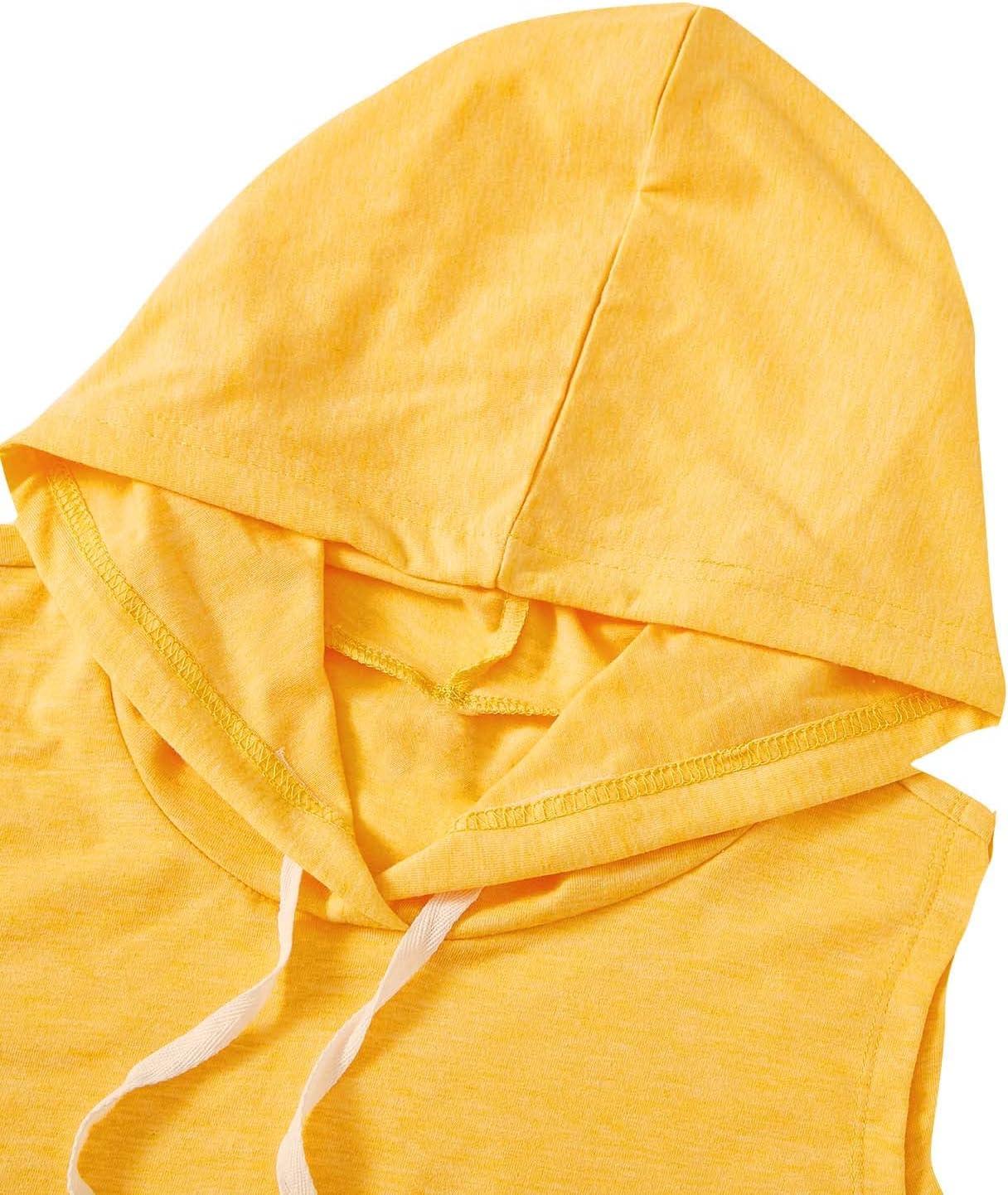 imageSweatyRocks Womens Summer Sleeveless Hooded Tank Top TShirt for Athletic Exercise Relaxed BreathableYellow