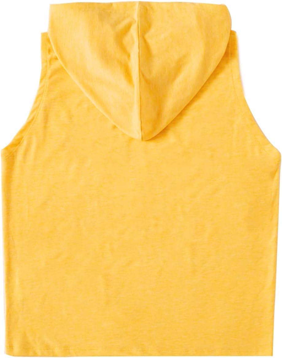 imageSweatyRocks Womens Summer Sleeveless Hooded Tank Top TShirt for Athletic Exercise Relaxed BreathableYellow