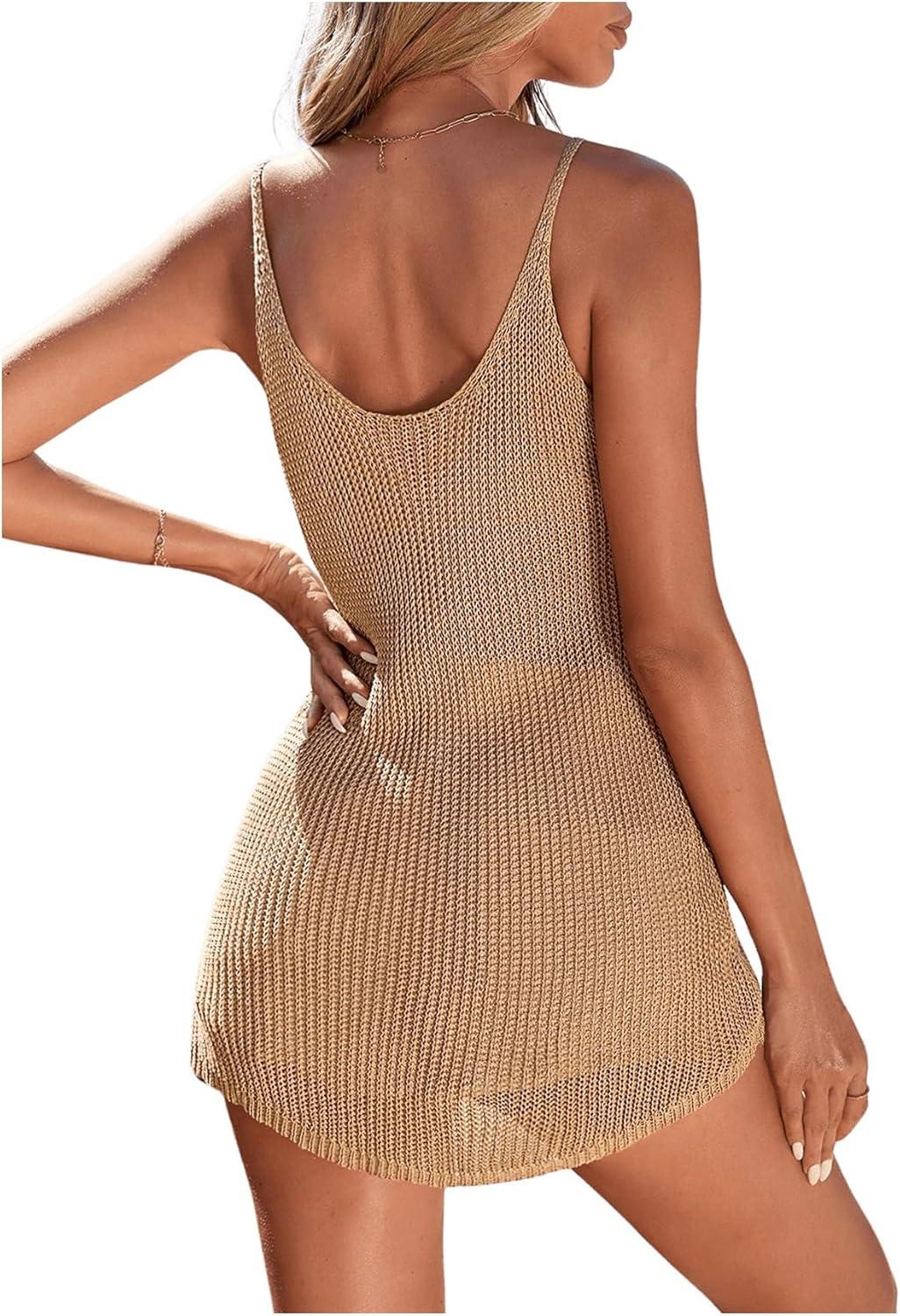 imageSweatyRocks Womens Tank Top Spaghetti Strap Sleeveless Loose Fit Summer TopsKhaki