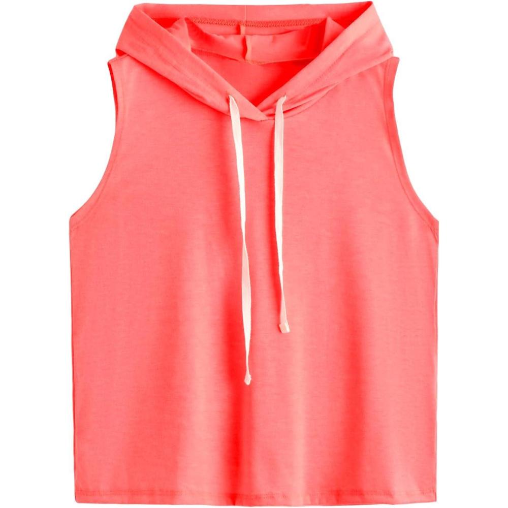 imageSweatyRocks Womens Summer Sleeveless Hooded Tank Top TShirt for Athletic Exercise Relaxed BreathableSolid Pink