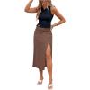 imageSweatyRocks Womens Casual Sleeveless Stretchy Ribbed Knit Shirt Racerback Crop Fringe Tank topBlue