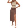 imageSweatyRocks Womens Casual Sleeveless Stretchy Ribbed Knit Shirt Racerback Crop Fringe Tank topKhaki