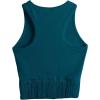 imageSweatyRocks Womens Casual Sleeveless Stretchy Ribbed Knit Shirt Racerback Crop Fringe Tank topTeal Blue