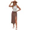 imageSweatyRocks Womens Casual Sleeveless Stretchy Ribbed Knit Shirt Racerback Crop Fringe Tank topWhite