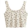 imageSweatyRocks Womens Casual Summer Floral Print Sleeveless Stretch Crop Tank TopFloral Beige