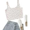 imageSweatyRocks Womens Casual Summer Floral Print Sleeveless Stretch Crop Tank TopRed White