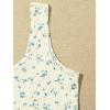 imageSweatyRocks Womens Casual Summer Floral Print Sleeveless Stretch Crop Tank TopWhite Blue