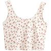 imageSweatyRocks Womens Casual Summer Floral Print Sleeveless Stretch Crop Tank TopWhite Red Floral