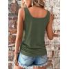 imageSweatyRocks Womens Scoop Neck Half Button Tank Top Casual Sleeveless Drawstring Tie Side TopsArmy Green
