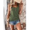 imageSweatyRocks Womens Scoop Neck Half Button Tank Top Casual Sleeveless Drawstring Tie Side TopsArmy Green