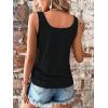 imageSweatyRocks Womens Scoop Neck Half Button Tank Top Casual Sleeveless Drawstring Tie Side TopsBlack