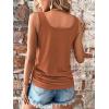 imageSweatyRocks Womens Scoop Neck Half Button Tank Top Casual Sleeveless Drawstring Tie Side TopsBurnt Orange