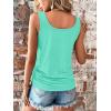 imageSweatyRocks Womens Scoop Neck Half Button Tank Top Casual Sleeveless Drawstring Tie Side TopsCadet Blue