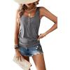 imageSweatyRocks Womens Scoop Neck Half Button Tank Top Casual Sleeveless Drawstring Tie Side TopsDark Grey