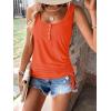 imageSweatyRocks Womens Scoop Neck Half Button Tank Top Casual Sleeveless Drawstring Tie Side TopsFiery Orange