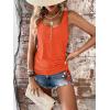 imageSweatyRocks Womens Scoop Neck Half Button Tank Top Casual Sleeveless Drawstring Tie Side TopsFiery Orange