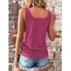imageSweatyRocks Womens Scoop Neck Half Button Tank Top Casual Sleeveless Drawstring Tie Side TopsHot Pink