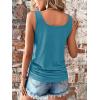 imageSweatyRocks Womens Scoop Neck Half Button Tank Top Casual Sleeveless Drawstring Tie Side TopsLight Blue