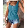 imageSweatyRocks Womens Scoop Neck Half Button Tank Top Casual Sleeveless Drawstring Tie Side TopsLight Blue