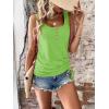 imageSweatyRocks Womens Scoop Neck Half Button Tank Top Casual Sleeveless Drawstring Tie Side TopsLight Green