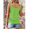 imageSweatyRocks Womens Scoop Neck Half Button Tank Top Casual Sleeveless Drawstring Tie Side TopsLight Green