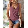 imageSweatyRocks Womens Scoop Neck Half Button Tank Top Casual Sleeveless Drawstring Tie Side TopsMauve Purple