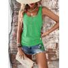 imageSweatyRocks Womens Scoop Neck Half Button Tank Top Casual Sleeveless Drawstring Tie Side TopsMint Green