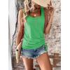 imageSweatyRocks Womens Scoop Neck Half Button Tank Top Casual Sleeveless Drawstring Tie Side TopsMint Green