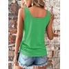 imageSweatyRocks Womens Scoop Neck Half Button Tank Top Casual Sleeveless Drawstring Tie Side TopsMint Green