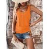 imageSweatyRocks Womens Scoop Neck Half Button Tank Top Casual Sleeveless Drawstring Tie Side TopsOrange