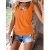 imageSweatyRocks Womens Scoop Neck Half Button Tank Top Casual Sleeveless Drawstring Tie Side TopsOrange