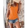 imageSweatyRocks Womens Scoop Neck Half Button Tank Top Casual Sleeveless Drawstring Tie Side TopsOrange