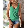 imageSweatyRocks Womens Scoop Neck Half Button Tank Top Casual Sleeveless Drawstring Tie Side TopsPlain Green