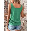 imageSweatyRocks Womens Scoop Neck Half Button Tank Top Casual Sleeveless Drawstring Tie Side TopsPlain Green