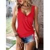 imageSweatyRocks Womens Scoop Neck Half Button Tank Top Casual Sleeveless Drawstring Tie Side TopsRed