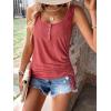 imageSweatyRocks Womens Scoop Neck Half Button Tank Top Casual Sleeveless Drawstring Tie Side TopsRusty Rose