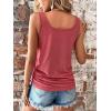 imageSweatyRocks Womens Scoop Neck Half Button Tank Top Casual Sleeveless Drawstring Tie Side TopsRusty Rose