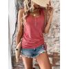imageSweatyRocks Womens Scoop Neck Half Button Tank Top Casual Sleeveless Drawstring Tie Side TopsRusty Rose