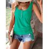 imageSweatyRocks Womens Scoop Neck Half Button Tank Top Casual Sleeveless Drawstring Tie Side TopsSolid Green