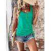 imageSweatyRocks Womens Scoop Neck Half Button Tank Top Casual Sleeveless Drawstring Tie Side TopsSolid Green