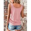 imageSweatyRocks Womens Scoop Neck Half Button Tank Top Casual Sleeveless Drawstring Tie Side TopsSolid Pink