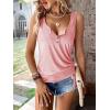 imageSweatyRocks Womens Scoop Neck Half Button Tank Top Casual Sleeveless Drawstring Tie Side TopsSolid Pink