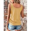 imageSweatyRocks Womens Scoop Neck Half Button Tank Top Casual Sleeveless Drawstring Tie Side TopsSolid Yellow
