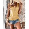 imageSweatyRocks Womens Scoop Neck Half Button Tank Top Casual Sleeveless Drawstring Tie Side TopsSolid Yellow