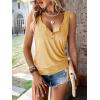 imageSweatyRocks Womens Scoop Neck Half Button Tank Top Casual Sleeveless Drawstring Tie Side TopsSolid Yellow