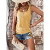 imageSweatyRocks Womens Scoop Neck Half Button Tank Top Casual Sleeveless Drawstring Tie Side TopsSolid Yellow
