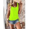imageSweatyRocks Womens Scoop Neck Half Button Tank Top Casual Sleeveless Drawstring Tie Side TopsYellow